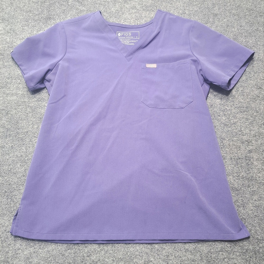 FIGS Technical Collection Catarina Scrub Top 6353 Purple V-Neck Size S 1000211